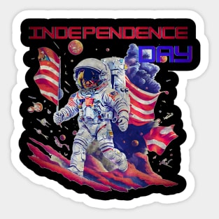 Astronaut independence day Sticker